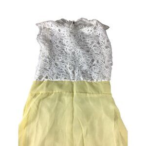Novashe Sleeveless gown dress*yellow/white *Crochet upper, chiffon lower *SM*NWT
